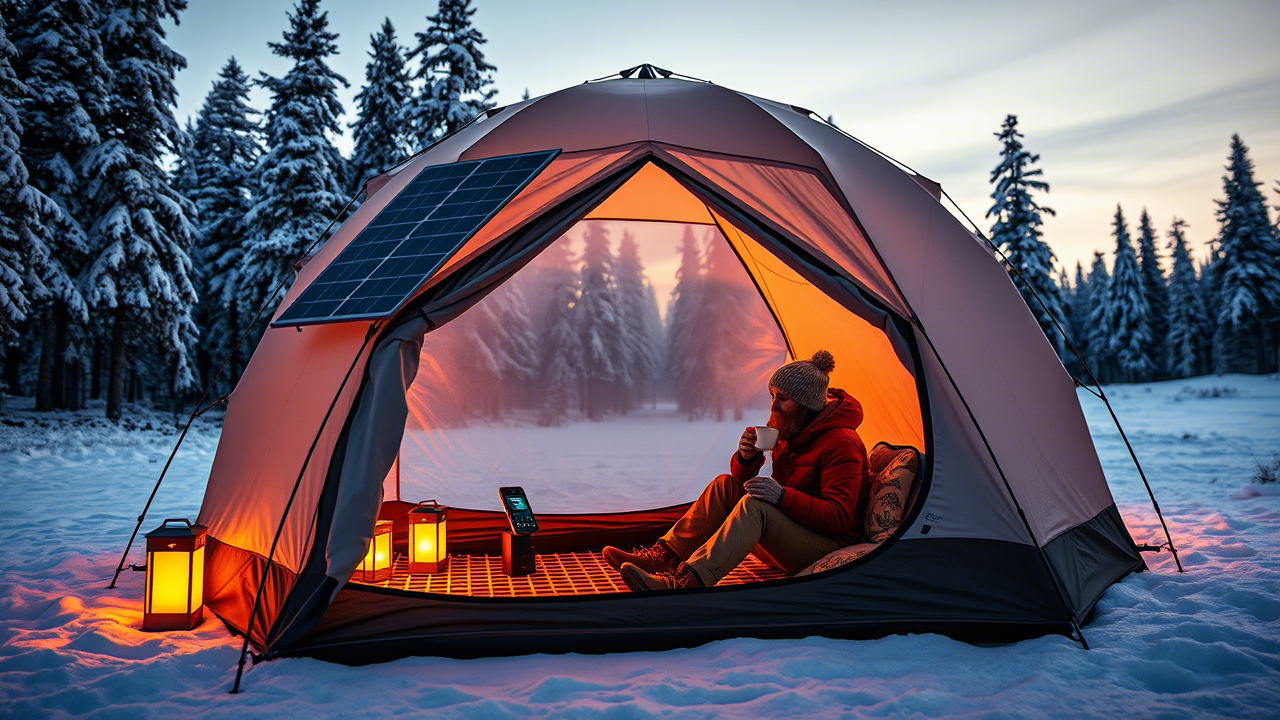 Solar powered tent